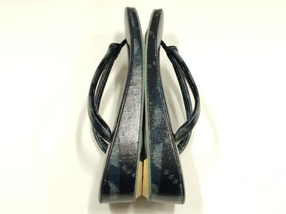 平和屋着物▼和装小物　和装草履　よろけ間道　箱付き　逸品　未使用　AABL1973ay