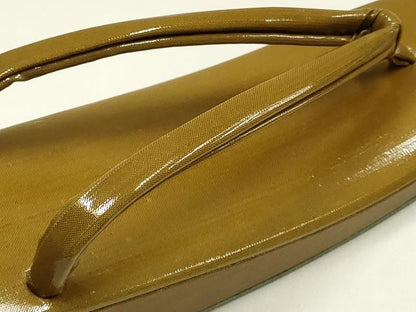 平和屋着物▼和装小物　和装草履　桑茶色　箱付き　逸品　未使用　AABL1974ay