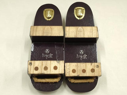平和屋着物▼和装小物　下駄　おき宗　桐下駄　鼻緒:吉祥柄　逸品　未使用　AABL1984ay