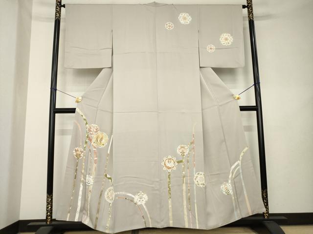 平和屋着物●訪問着　駒刺繍　鳳凰花文　金彩　正絹　逸品　AABL2005ck