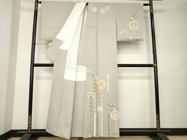 平和屋着物●訪問着　駒刺繍　鳳凰花文　金彩　正絹　逸品　AABL2005ck