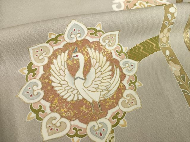 平和屋着物●訪問着　駒刺繍　鳳凰花文　金彩　正絹　逸品　AABL2005ck