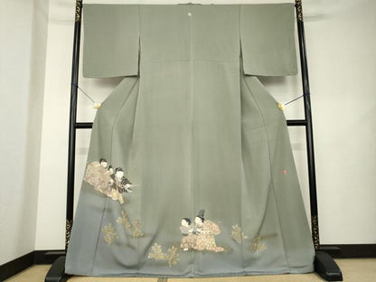 平和屋着物●十日町友禅作家　関口遼一　色留袖　童子　金彩　正絹　逸品　AABL2006ck