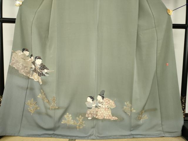 平和屋着物●十日町友禅作家　関口遼一　色留袖　童子　金彩　正絹　逸品　AABL2006ck