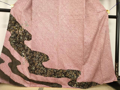 平和屋着物●訪問着　作家物　総絞り　流水花文　金糸　金彩　正絹　逸品　未使用　AABL2007ck