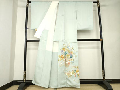 平和屋着物●豪華色留袖　友禅　飾花文　正絹　逸品　AABL2008ck