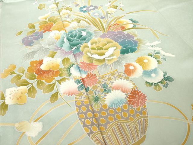平和屋着物●豪華色留袖　友禅　飾花文　正絹　逸品　AABL2008ck