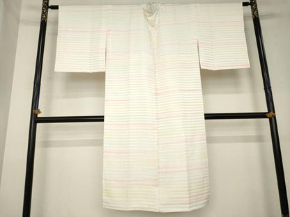 平和屋着物●長襦袢　袷　横段文　正絹　逸品　AABL2009ck