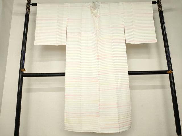 平和屋着物●長襦袢　袷　横段文　正絹　逸品　AABL2009ck