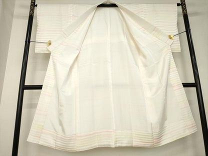 平和屋着物●長襦袢　袷　横段文　正絹　逸品　AABL2009ck