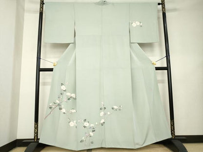 平和屋着物●訪問着　友禅　作家物　枝花文　正絹　逸品　AABL2010ck