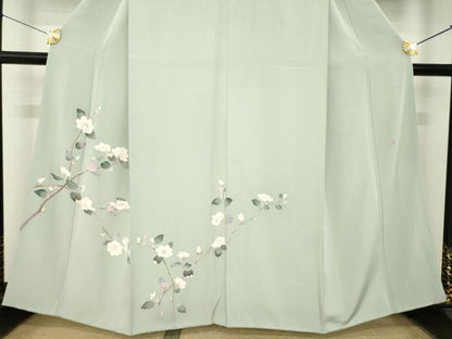 平和屋着物●訪問着　友禅　作家物　枝花文　正絹　逸品　AABL2010ck
