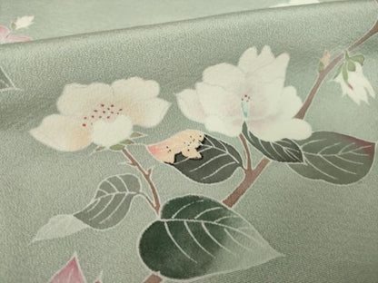 平和屋着物●訪問着　友禅　作家物　枝花文　正絹　逸品　AABL2010ck