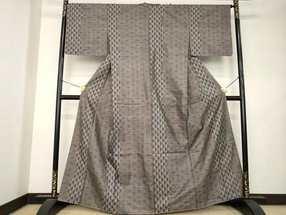 平和屋着物●本場大島紬　9マルキ　麻の葉間道　やまと誂製　正絹　逸品　AABL2012ck