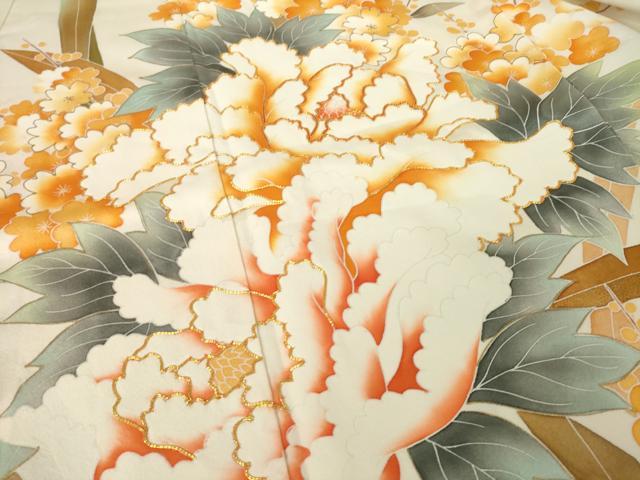 平和屋着物●豪華振袖　駒刺繍　草花文　金彩　正絹　逸品　AABL2022ck