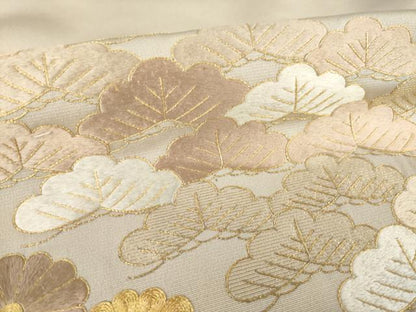 平和屋本店●銀座きしや　色留袖　駒刺繍　笹　松　菊　吉祥文　共箱・たとう紙付き　正絹　逸品　AABL2025ck