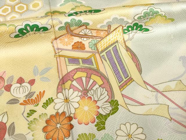 平和屋着物●創業460年・千總　訪問着　御所車花文　暈し染め　高島屋扱い　ロング丈　正絹　逸品　AABL2027ck