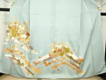 平和屋着物●創業460年・千總　色留袖　駒刺繍　吉祥花桐文　金彩　正絹　逸品　AABL2030ck