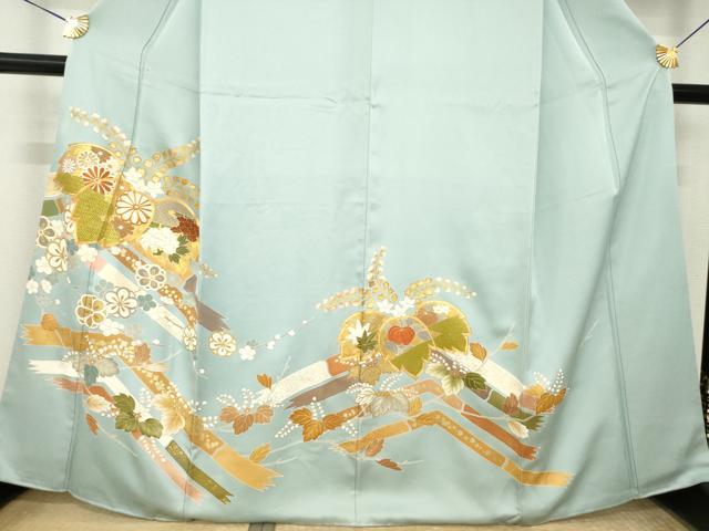 平和屋着物●創業460年・千總　色留袖　駒刺繍　吉祥花桐文　金彩　正絹　逸品　AABL2030ck