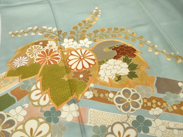 平和屋着物●創業460年・千總　色留袖　駒刺繍　吉祥花桐文　金彩　正絹　逸品　AABL2030ck