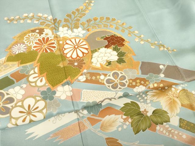 平和屋着物●創業460年・千總　色留袖　駒刺繍　吉祥花桐文　金彩　正絹　逸品　AABL2030ck
