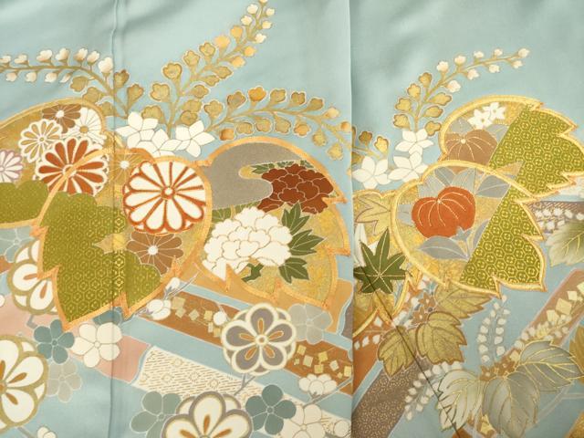 平和屋着物●創業460年・千總　色留袖　駒刺繍　吉祥花桐文　金彩　正絹　逸品　AABL2030ck