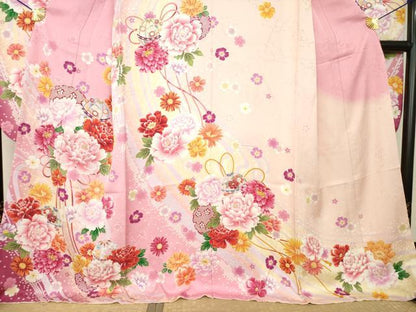 平和屋着物●豪華振袖　刺繍　花毬文　金糸　ロング丈　正絹　逸品　AABL2042ck