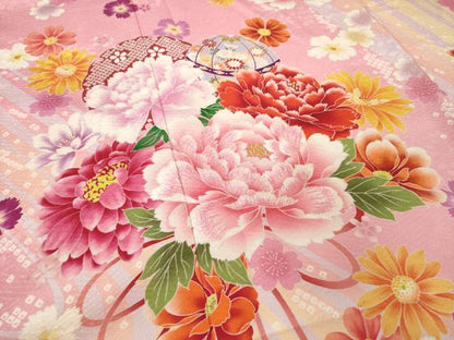 平和屋着物●豪華振袖　刺繍　花毬文　金糸　ロング丈　正絹　逸品　AABL2042ck