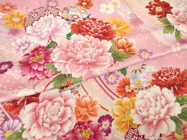 平和屋着物●豪華振袖　刺繍　花毬文　金糸　ロング丈　正絹　逸品　AABL2042ck