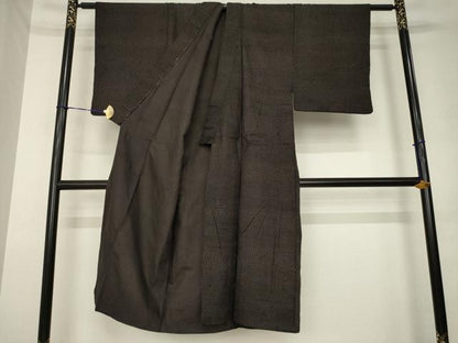 平和屋着物●男性　紬　水玉文　正絹　逸品　AABL2044ck