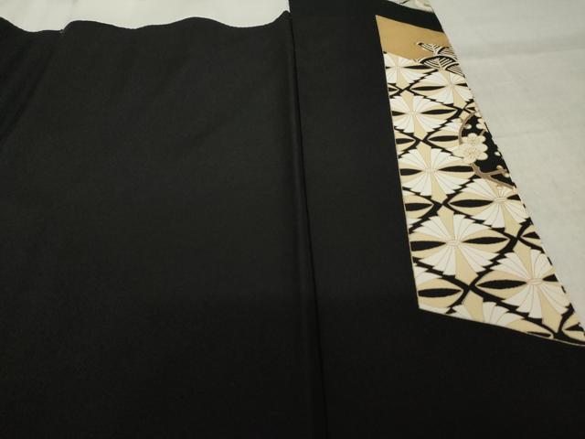 平和屋着物●豪華黒留袖　作家物　駒刺繍　飛鶴花丸文　金彩　正絹　逸品　AABL2045ck