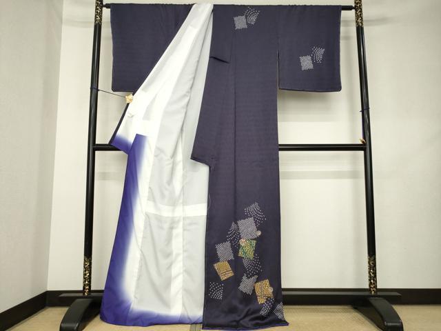 平和屋着物●訪問着　絞り　刺繍　色紙重ね毬文　金糸　金彩　正絹　逸品　AABL2048ck