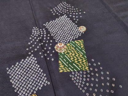 平和屋着物●訪問着　絞り　刺繍　色紙重ね毬文　金糸　金彩　正絹　逸品　AABL2048ck