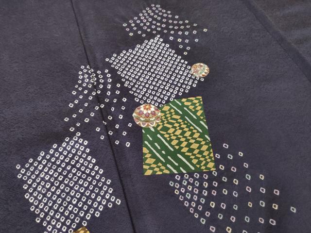 平和屋着物●訪問着　絞り　刺繍　色紙重ね毬文　金糸　金彩　正絹　逸品　AABL2048ck