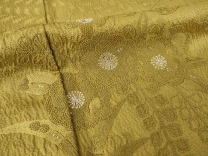 平和屋着物●訪問着　辻が花　中国三大刺繍　相良刺繍　総刺繍　舞花文　銀糸　正絹　逸品　AABL2049ck