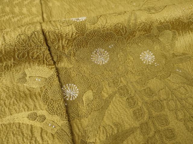 平和屋着物●訪問着　辻が花　中国三大刺繍　相良刺繍　総刺繍　舞花文　銀糸　正絹　逸品　AABL2049ck