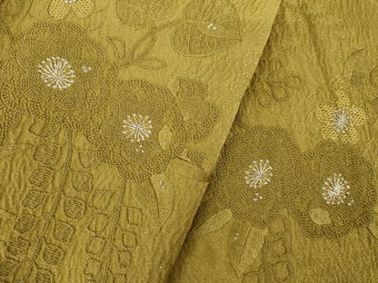 平和屋着物●訪問着　辻が花　中国三大刺繍　相良刺繍　総刺繍　舞花文　銀糸　正絹　逸品　AABL2049ck