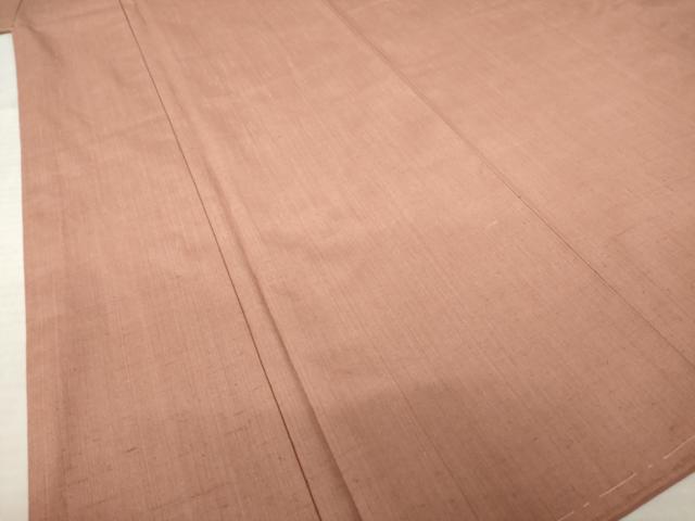 平和屋着物●結城紬　色無地　真赭色　正絹　逸品　未使用　AABL2051ck