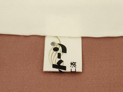 平和屋着物●結城紬　色無地　真赭色　正絹　逸品　未使用　AABL2051ck