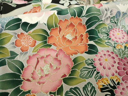 平和屋着物●豪華黒留袖　作家物　花鳥文　金彩　正絹　逸品　AABL2053ck