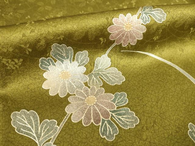 平和屋着物●訪問着　刺繍　草花文　暈し染め　金彩　正絹　逸品　AABL2057ck
