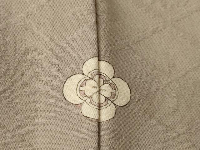 平和屋着物●上質な色無地　花菱地紋　江戸鼠色　正絹　逸品　AABL2059ck