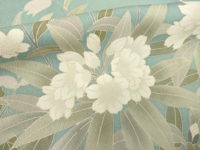 平和屋着物●訪問着　友禅　刺繍　草花文　金彩　正絹　逸品　AABL2065ck