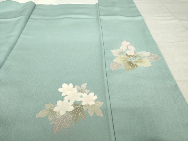 平和屋着物●訪問着　友禅　刺繍　草花文　金彩　正絹　逸品　AABL2065ck