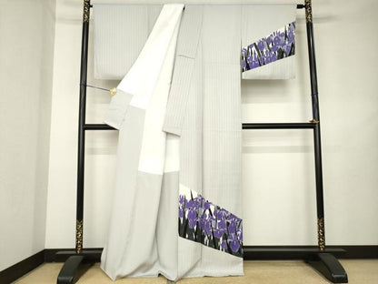 平和屋着物●着物デザイナー　井尻学　訪問着　杜若　正絹　逸品　AABL2070ck