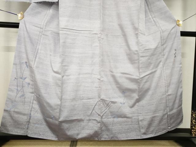 平和屋着物●筬園工房　猪俣元市　紅花紬　米沢　訪問着　草花文　証紙付き　正絹　逸品　AABL2074ck