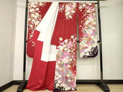 平和屋着物●豪華振袖　花篭文　暈し染め　金銀糸　金銀彩　銀通し地　正絹　逸品　AABL2075ck