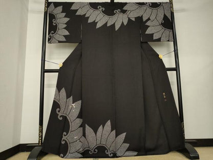 平和屋着物●周一郎　訪問着　螺鈿　草花文　金彩　正絹　逸品　AABL2078ck