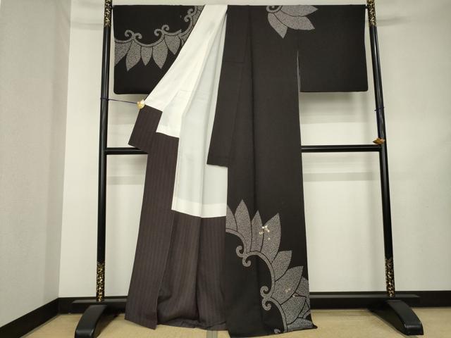 平和屋着物●周一郎　訪問着　螺鈿　草花文　金彩　正絹　逸品　AABL2078ck