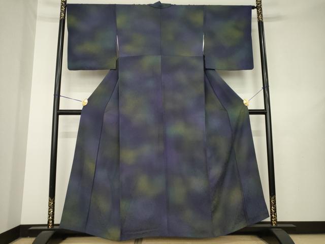 平和屋着物●上質な小紋　霞文　暈し染め　正絹　逸品　AABL2080ck